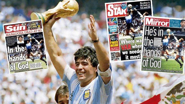 İngiliz gazeteleri Maradona için ‘Şimdi o tanrının elinde’ manşetlerini attı.