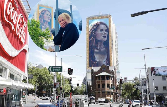 Nicole Kidman’ın dev duvar resmi Sidney’de bir binaya çizildi.
