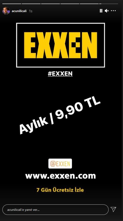 Exxen'in aylık ücreti sahibinden 9,90 TL 