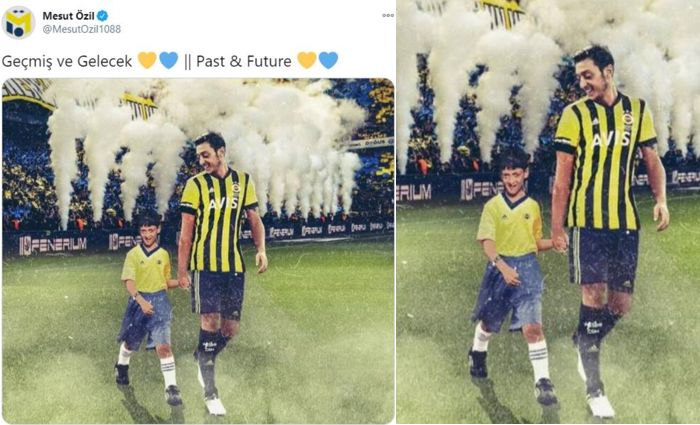 Mesut Özil, Fenerbahçe forması giydiği çocukluk fotoğrafını paylaştı.