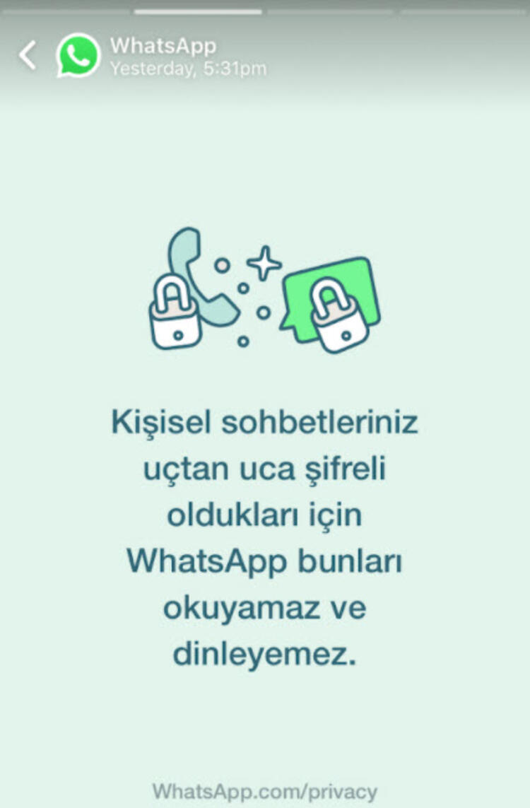 WhatsApp'tan Türkiye'deki kullanıcılara 'Gizliliğinizi korumaya kararlıyız' mesajı