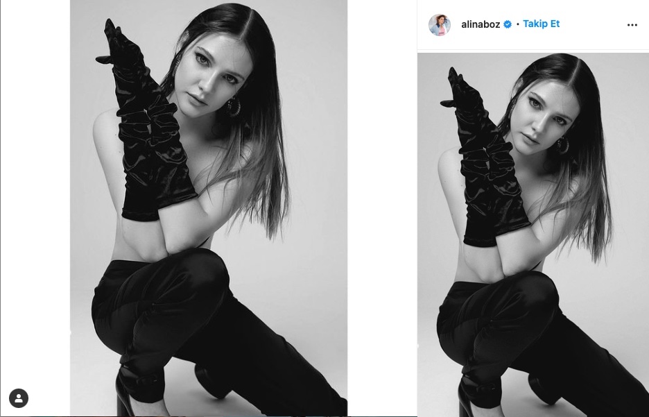 Alina Boz üstsüz pozuyla Instagram’ı salladı!