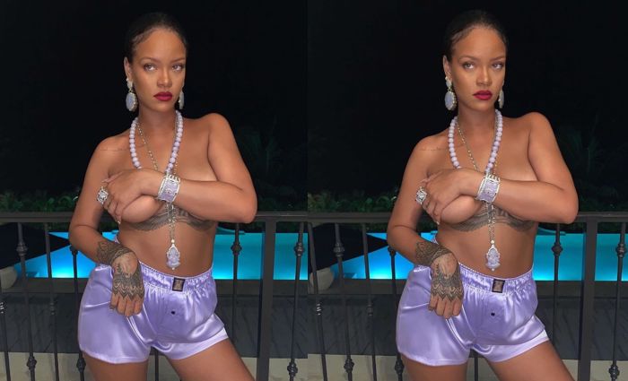 Rihanna, iç çamaşırı markası SavageXFenty için poz verdi