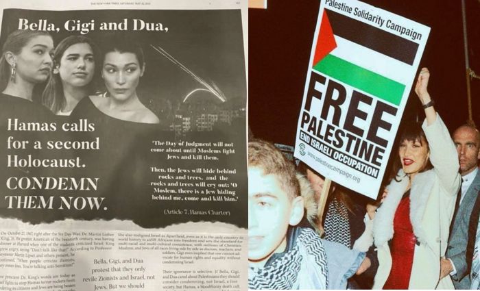 New York Times, Filistin’e destek veren ünlüleri hedef gösterdi.