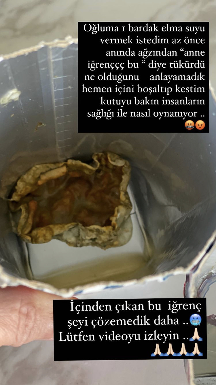 Turizm Bakanı Ersoy’un eşi Pervin Ersoy: ''Dimes meyve suyu içinden yaratık çıktı''
