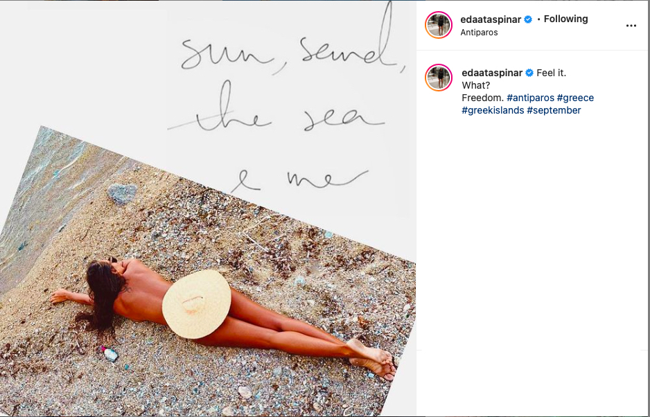 Eda Taşpınar, Instagram paylaşımıyla sosyal medyayı salladı…