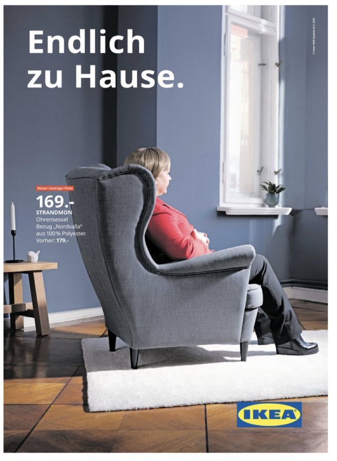 İKEA'dan Merkel için anlamlı reklam: Sonunda evinde!