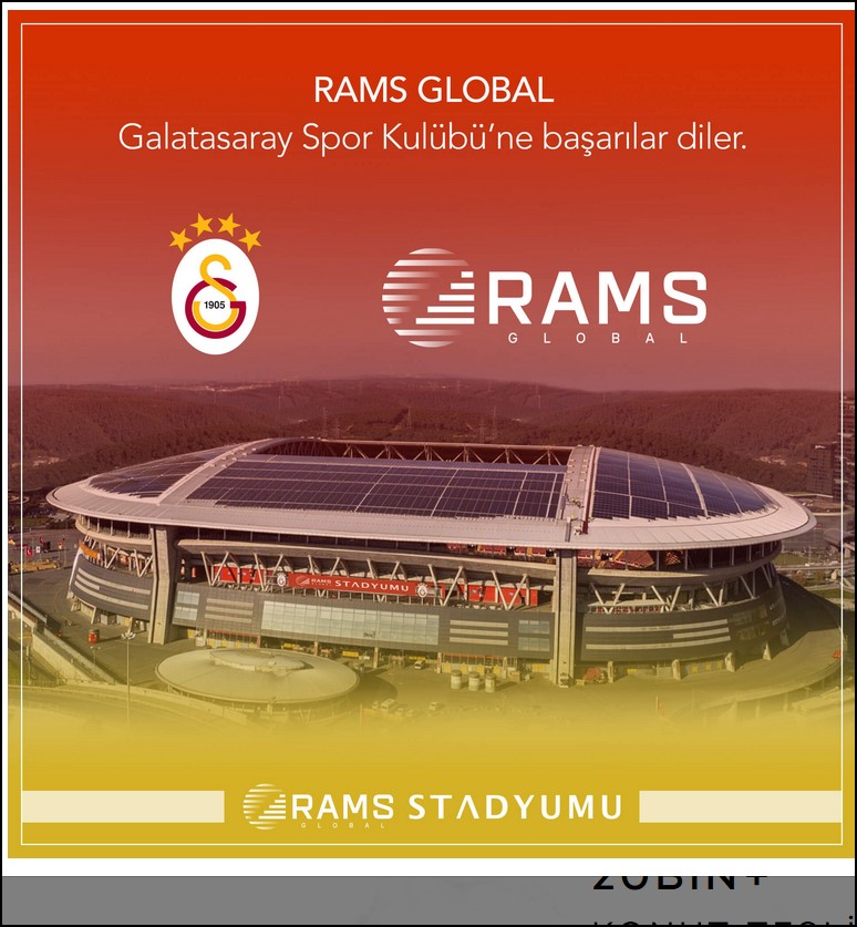 Rams Global, Galatasaray’ın yeni stat isim sponsoru oldu.