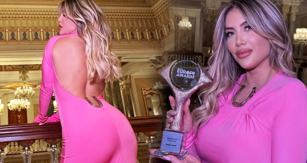 Wanda Nara ‘Yılın Kadını’ mükafatını aldı, pembe elbisesiyle poz vermeye doyamadı